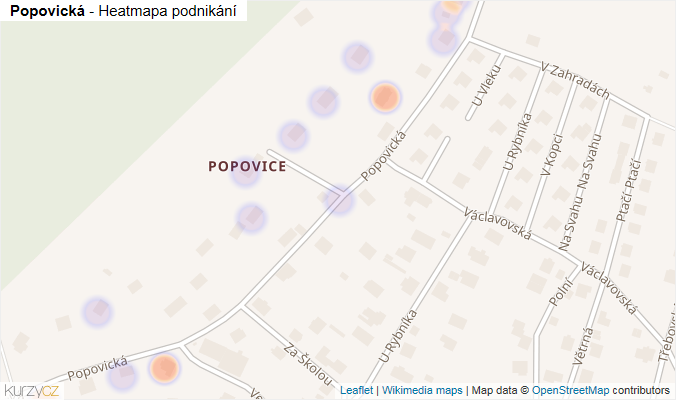 Mapa Popovická - Firmy v ulici.