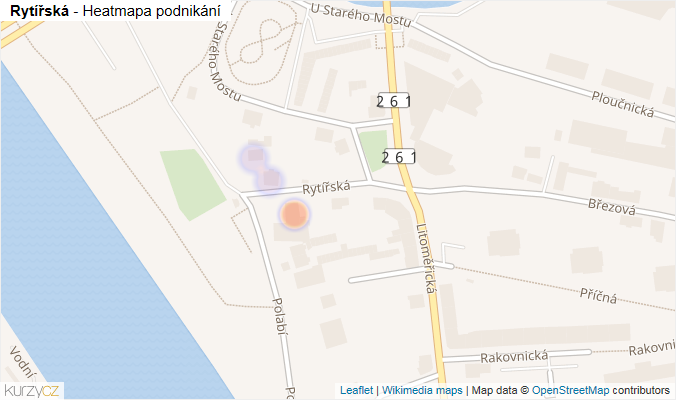 Mapa Rytířská - Firmy v ulici.