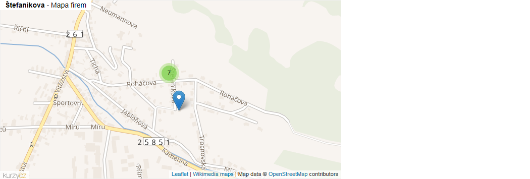 Mapa Štefanikova - Firmy v ulici.