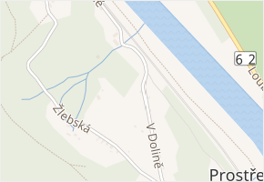 V Dolině v obci Děčín - mapa ulice