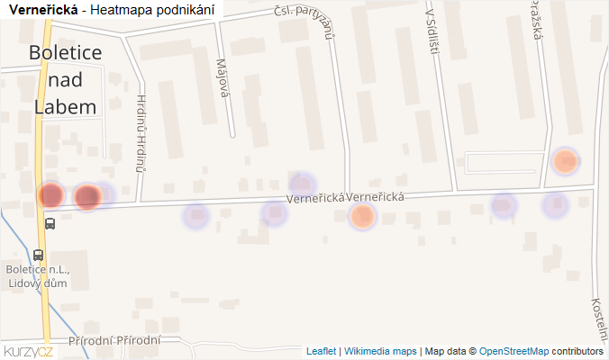 Mapa Verneřická - Firmy v ulici.