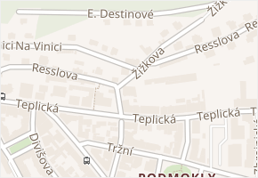 Žižkova v obci Děčín - mapa ulice