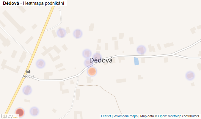 Mapa Dědová - Firmy v části obce.