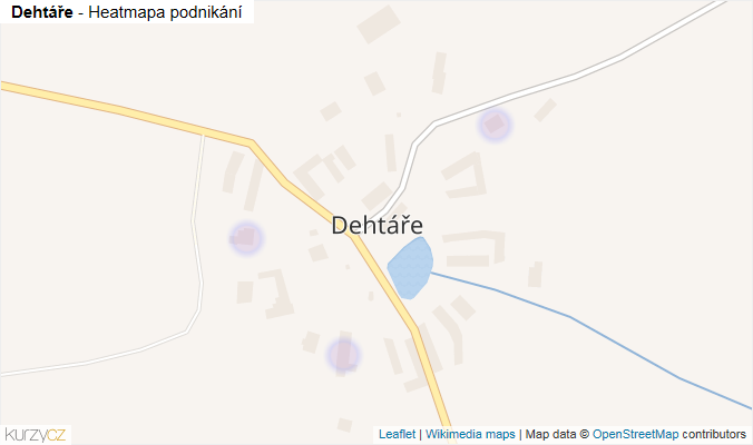 Mapa Dehtáře - Firmy v části obce.