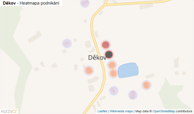 Mapa Děkov - Firmy v části obce.