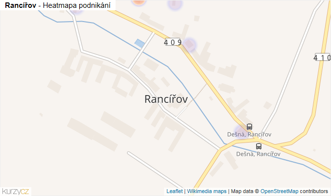 Mapa Rancířov - Firmy v části obce.