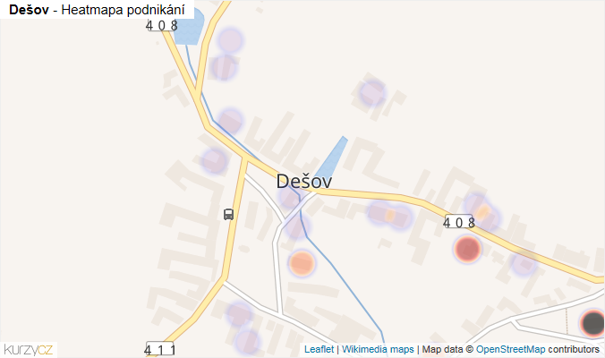 Mapa Dešov - Firmy v části obce.