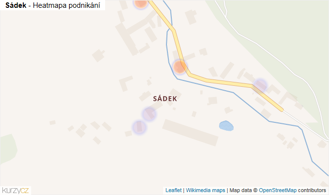 Mapa Sádek - Firmy v části obce.