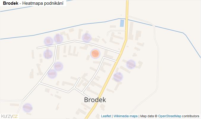 Mapa Brodek - Firmy v části obce.
