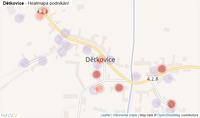 Mapa Dětkovice - Firmy v části obce.