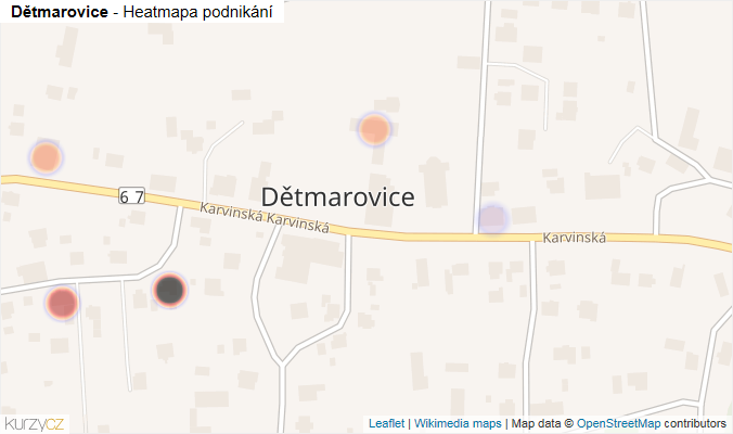 Mapa Dětmarovice - Firmy v části obce.