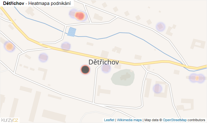 Mapa Dětřichov - Firmy v části obce.
