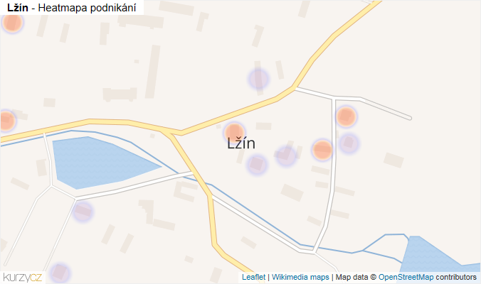 Mapa Lžín - Firmy v části obce.