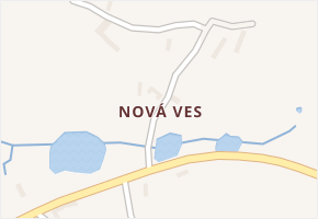 Nová Ves v obci Dírná - mapa části obce