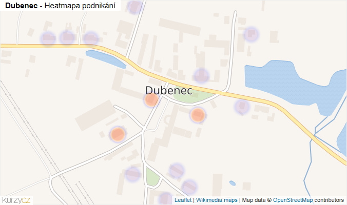 Mapa Dubenec - Firmy v části obce.