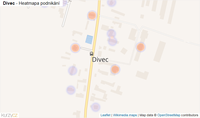 Mapa Divec - Firmy v části obce.