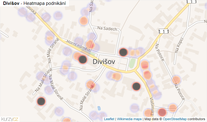 Mapa Divišov - Firmy v části obce.