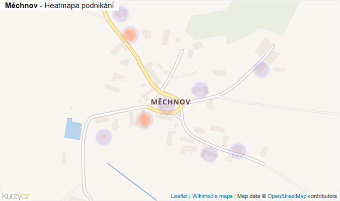 Mapa Měchnov - Firmy v části obce.