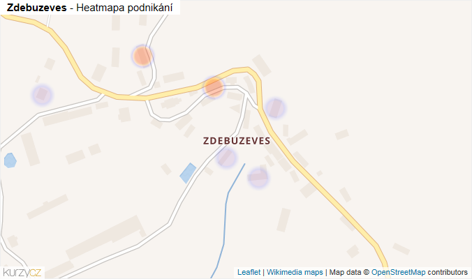 Mapa Zdebuzeves - Firmy v části obce.