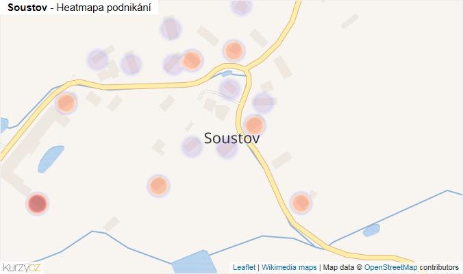 Mapa Soustov - Firmy v části obce.