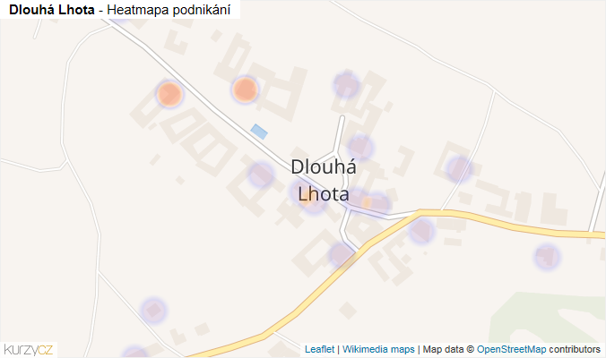 Mapa Dlouhá Lhota - Firmy v části obce.