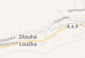 Sokolská v obci Dlouhá Loučka - mapa ulice