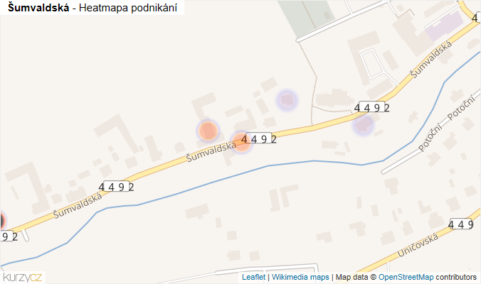 Mapa Šumvaldská - Firmy v ulici.