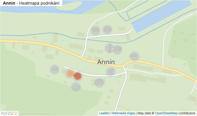 Mapa Annín - Firmy v části obce.