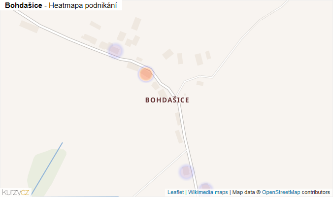Mapa Bohdašice - Firmy v části obce.