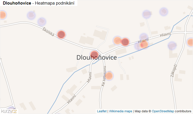 Mapa Dlouhoňovice - Firmy v části obce.