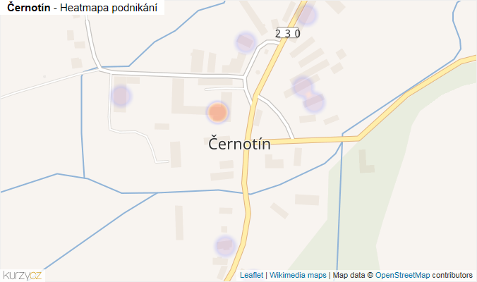 Mapa Černotín - Firmy v části obce.