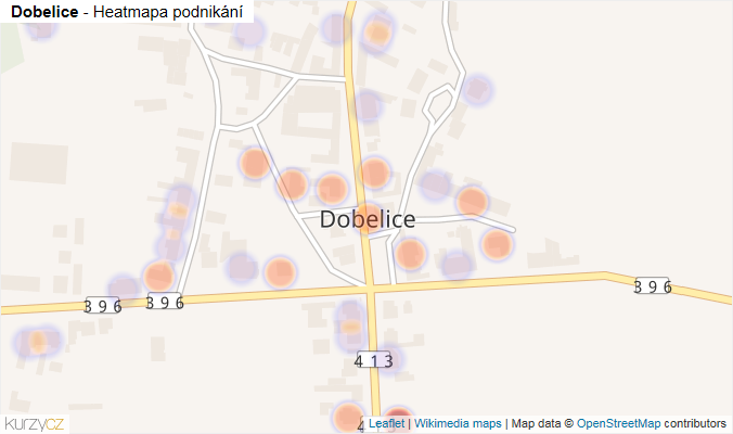 Mapa Dobelice - Firmy v části obce.