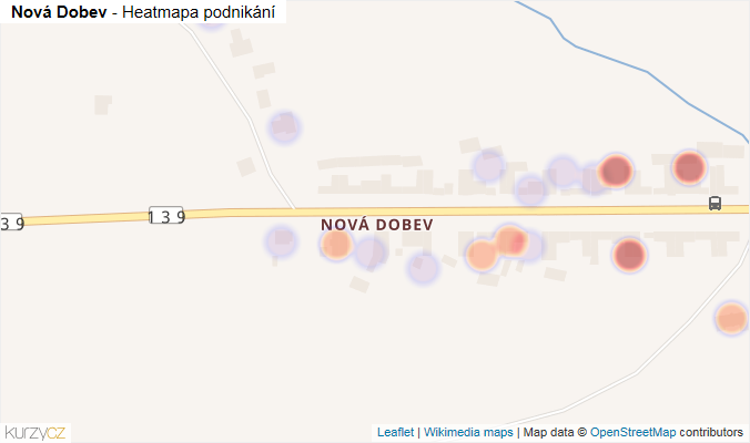 Mapa Nová Dobev - Firmy v části obce.