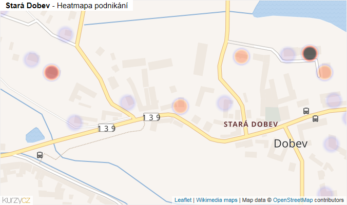Mapa Stará Dobev - Firmy v části obce.