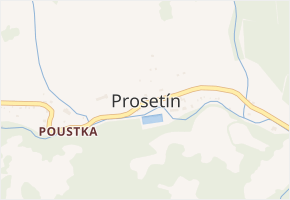 Prosetín v obci Dobkovice - mapa části obce