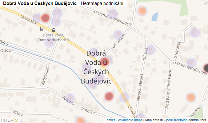 Mapa Dobrá Voda u Českých Budějovic - Firmy v části obce.