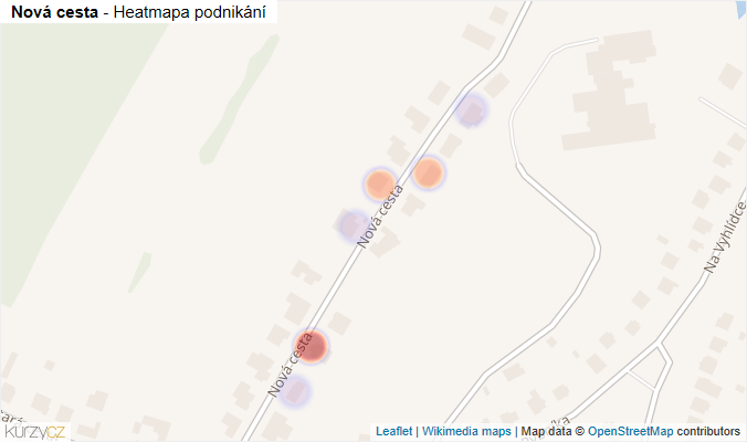 Mapa Nová cesta - Firmy v ulici.