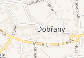 Lidická v obci Dobřany - mapa ulice