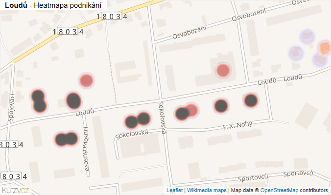 Mapa Loudů - Firmy v ulici.