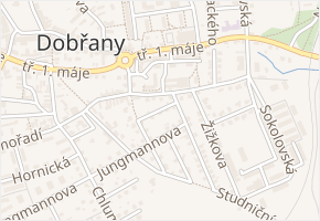 Na Slovanech v obci Dobřany - mapa ulice
