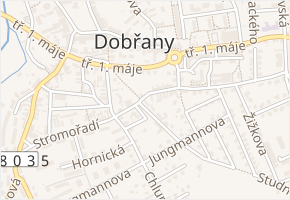 Stromořadí v obci Dobřany - mapa ulice