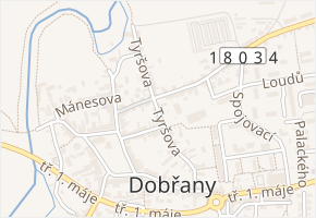 Tyršova v obci Dobřany - mapa ulice