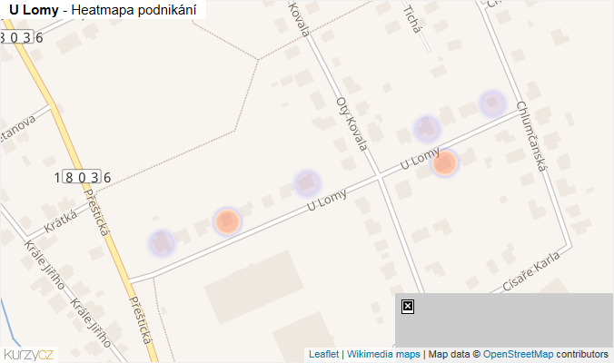 Mapa U Lomy - Firmy v ulici.