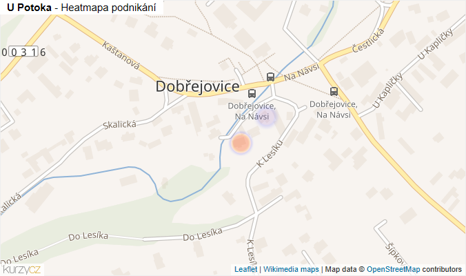 Mapa U Potoka - Firmy v ulici.