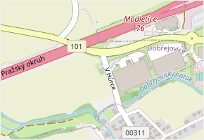 V Hůrce v obci Dobřejovice - mapa ulice