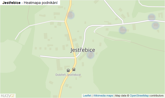 Mapa Jestřebice - Firmy v části obce.