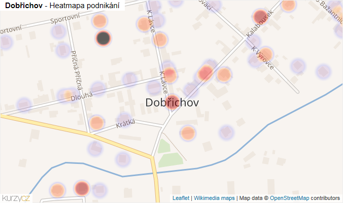 Mapa Dobřichov - Firmy v části obce.