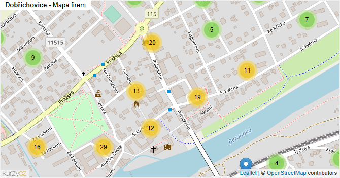 Dobřichovice - mapa firem