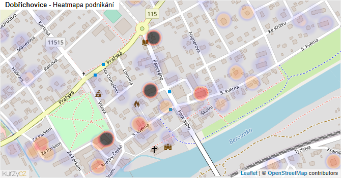 Dobřichovice - mapa podnikání