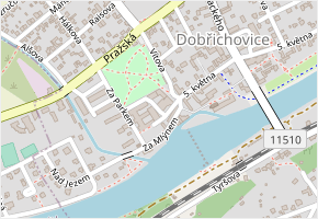 Anežky České v obci Dobřichovice - mapa ulice